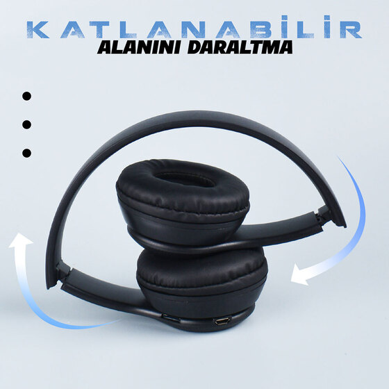 ST95 Güçlü Ses Özelliği Ayarlanabilir ve Katlanabilir Kulak Üstü Bluetooth Kulaklık
