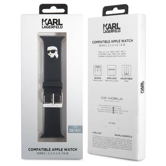 Watch 38mm Uyumlu Kordon Karl Lagerfeld Orjinal Lisanslı İkonik Karl Head Logolu Strap Kayış