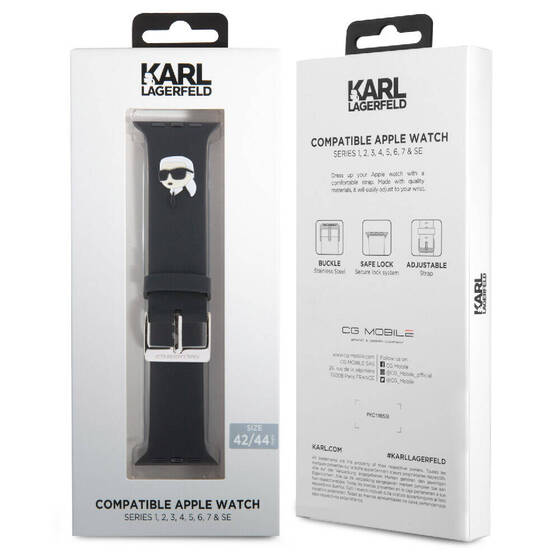 Watch 42mm Uyumlu Kordon Karl Lagerfeld Orjinal Lisanslı İkonik Karl Head Logolu Strap Kayış