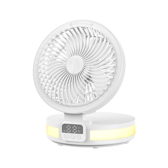 ​Wiwu FS05 Katlanabilir Şarjlı Dijital LED Ekranlı Gece Lambalı Masaüstü Fan