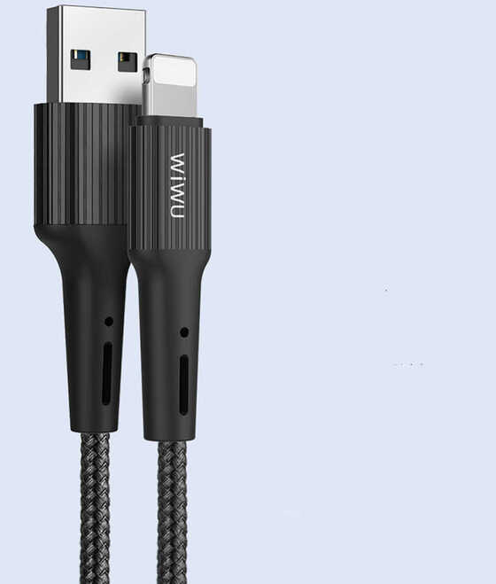 Wiwu G30 Gear Lightning USB Kablo 2.4A Hızlı Şarj Kablosu 120 cm Naylon Örgü