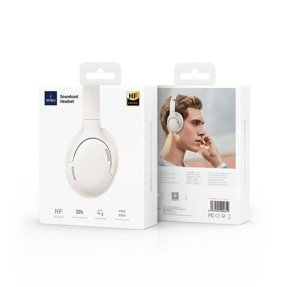 Wiwu Sound Cool TD-02 Katlanabilir Kulak Üstü Bluetooth Kulaklık Krem