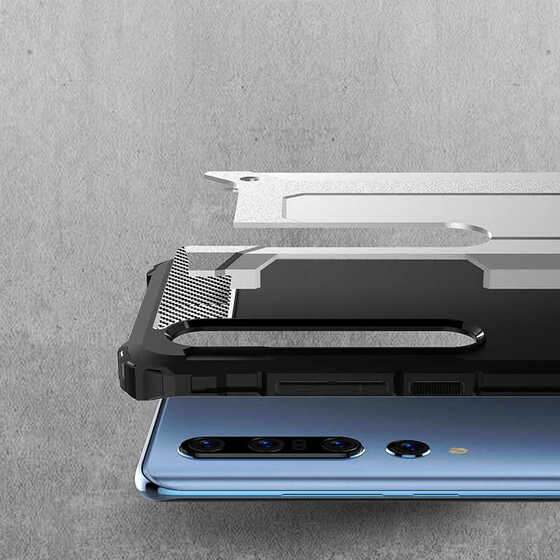 Xiaomi Mi 10 Kamera Çıkıntılı Armor Hybrid Zırh Kılıf