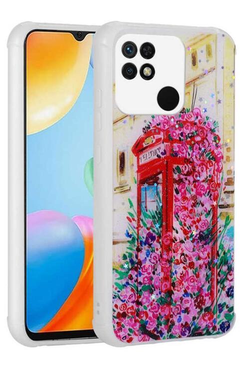 Xiaomi Redmi 10C Kılıf Kamera Korumalı Simli Renkli Tasarım Silikon
