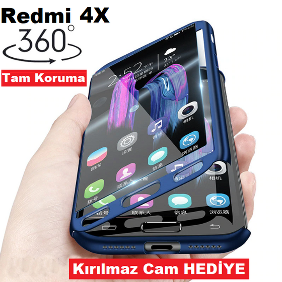Xiaomi Redmi 4X Kamera Korumalı Kaliteli 360 Tam Koruma Kılıf