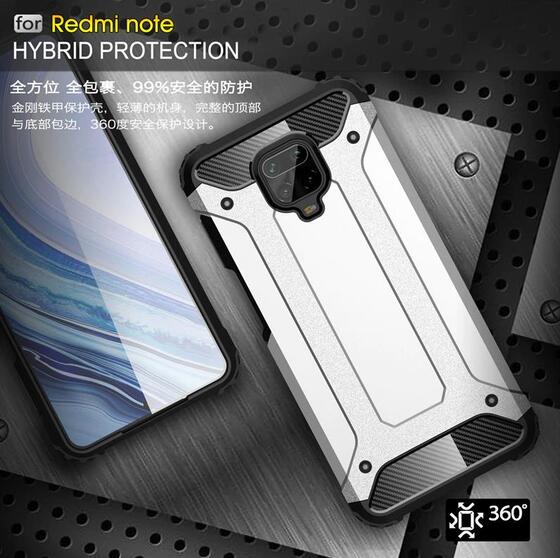 Xiaomi Redmi Note 9 Pro Armor Hybrid Zırh Kamera Korumalı Kılıf